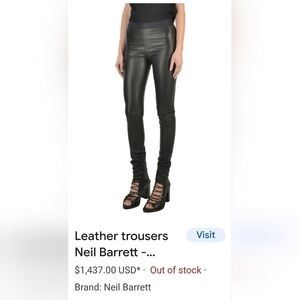 NEIL Barrett blue leather pants size xs